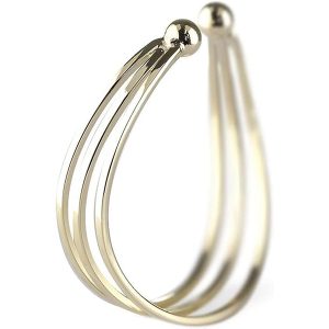 ゴールド イヤーカフ 3連 メンズ 片耳 大ぶり 10k Atrus