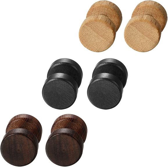 ナチュラルピアス シンプル レトロ ペアピアス 木製&ステンレス