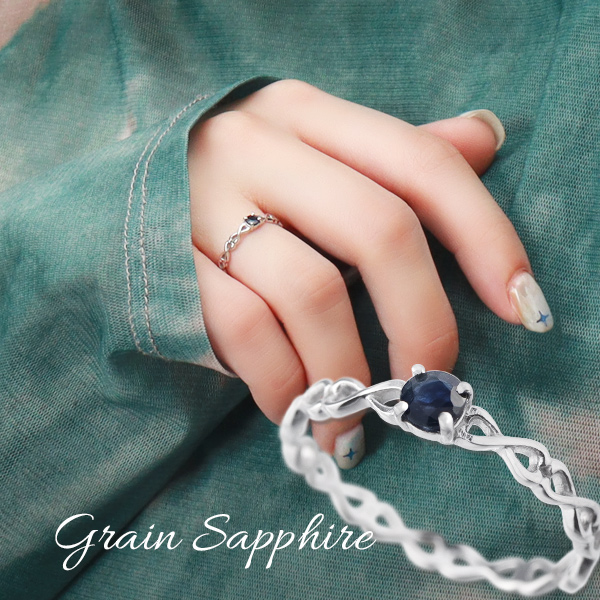 天然 サファイア プラチナコーティング シルバー925