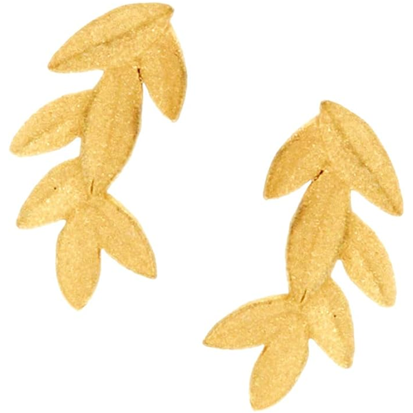 3Dリーフピアス 18Kゴールドコート シルバー925 ポルトガル直輸入
