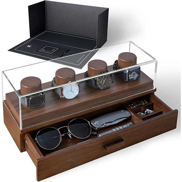 腕時計ディスプレイケース 腕時計収納ケース ウォルナット