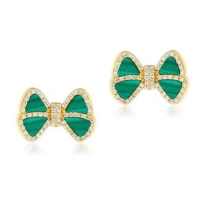 10Kゴールド マラカイト ピアス レディース 人気 緑 プレゼント 両耳用 金属アレルギー対応