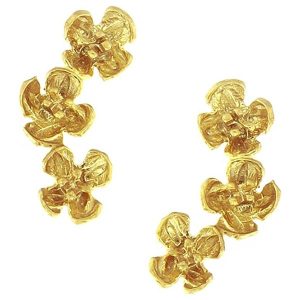 フラワーピアス 18Kゴールドコート シルバー925 ポルトガル直輸入