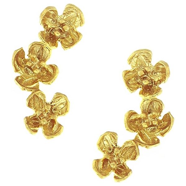 フラワーピアス 18Kゴールドコート シルバー925 ポルトガル直輸入