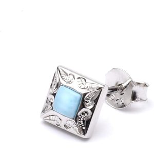 ハワイアンジュエリー ピアス ラリマー シルバー