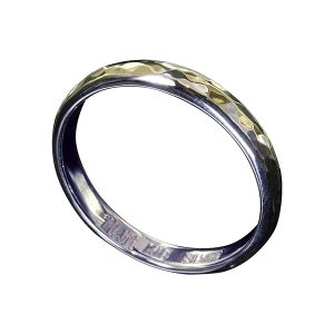 K18 シルバー 950 甲丸 丸 鎚目 リング 指輪 幅3mm