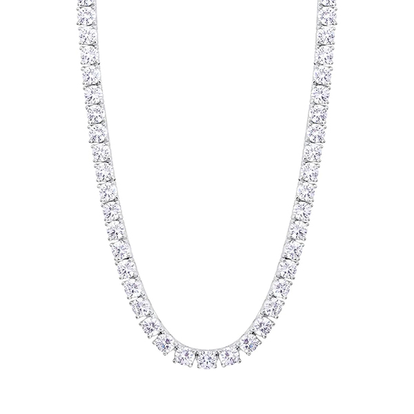 テニスチェーン テニスネックレス 幅3/4/5mm CZダイヤ 14K金メッキ メンズ レディース チェーンネックレス ジルコニア